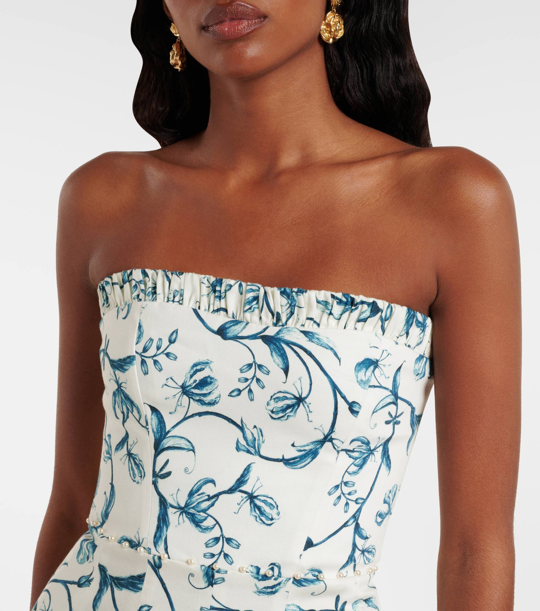Caudal strapless cotton-blend minidress - 4