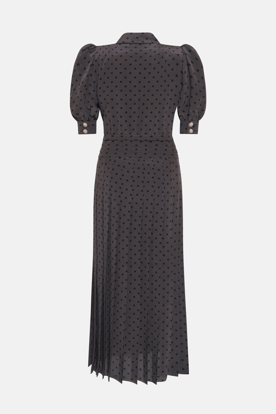 POLKA DOT PRINT SILK PLEATED DRESS - 2