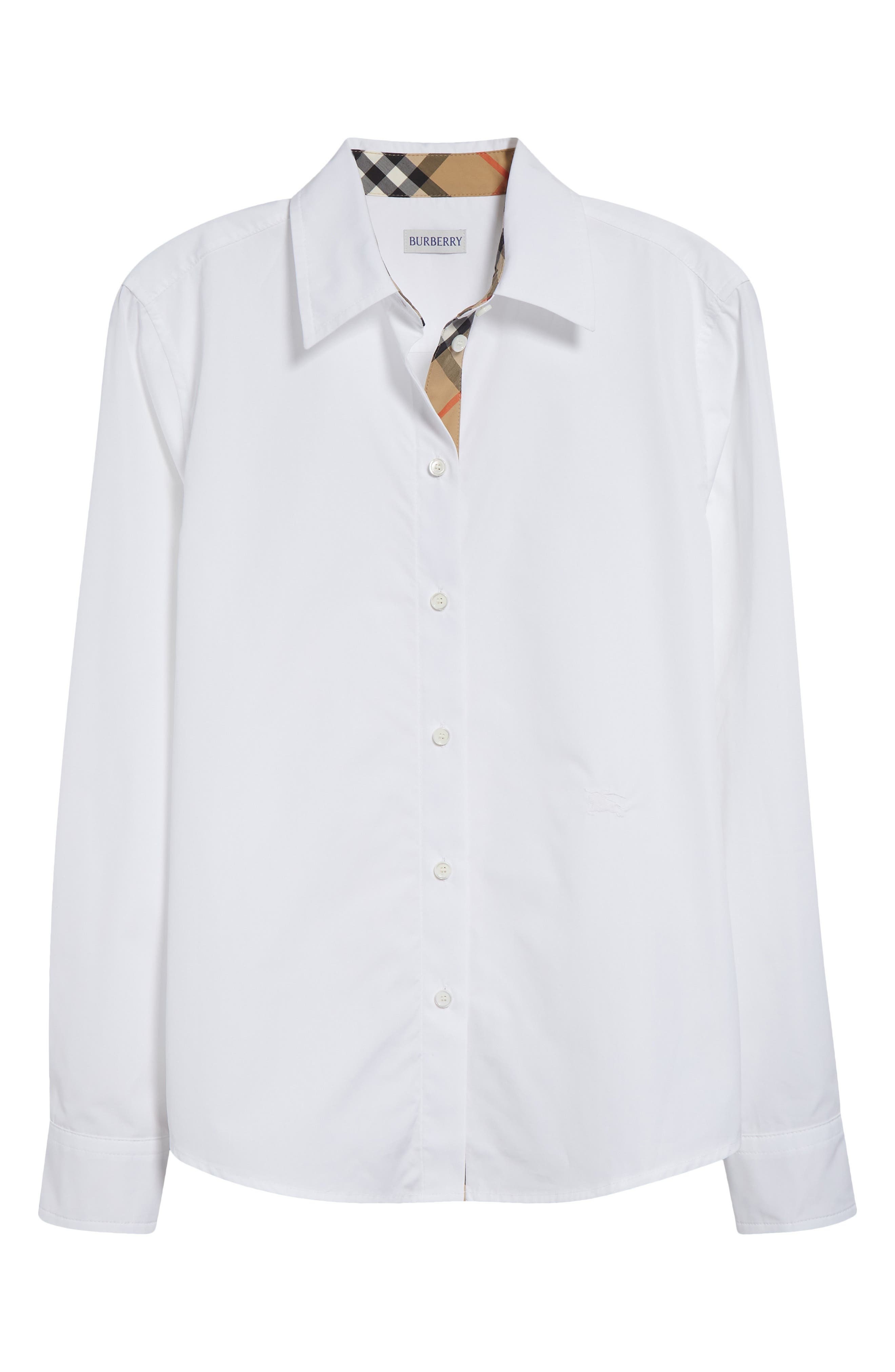 burberry Cotton Poplin Button-Up Shirt in White at Nordstrom - 5