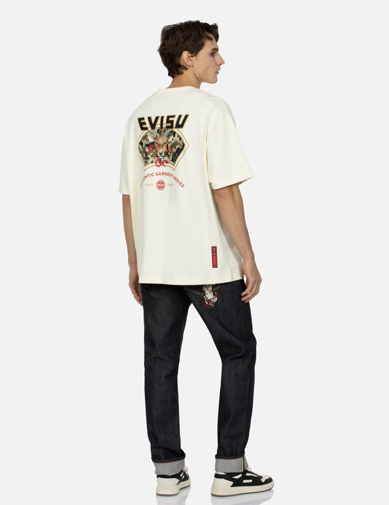 DEER AND SEAGULL EMBROIDERY SLIM FIT SELVEDGE DENIM JEANS #2010 3