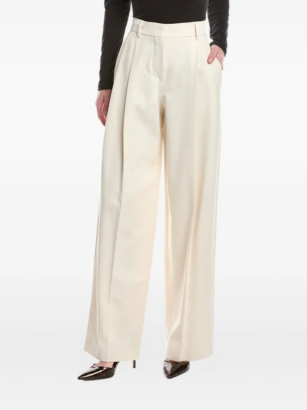 pleated wide-leg trousers - 1