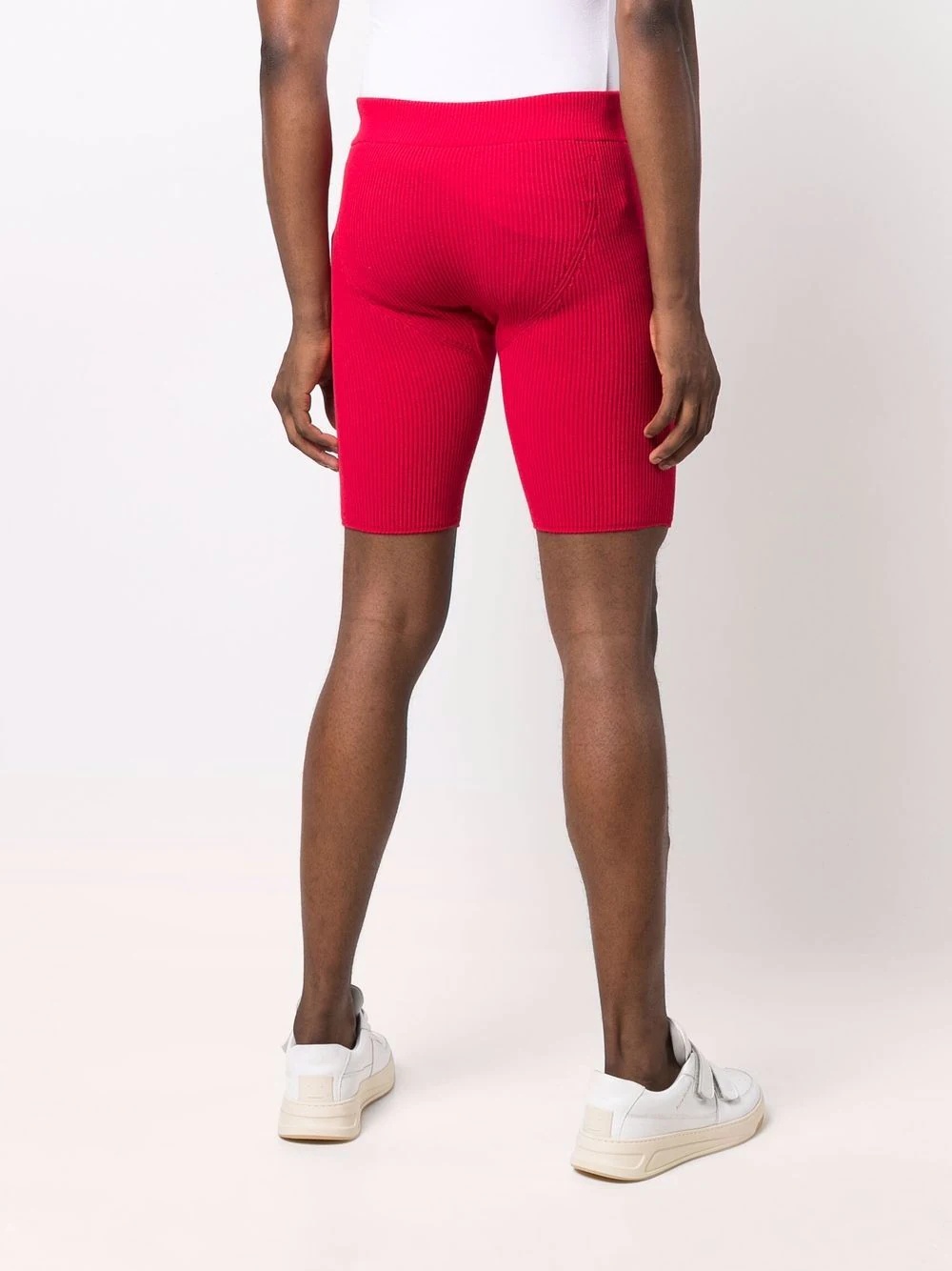 ribbed-knit compression shorts - 7