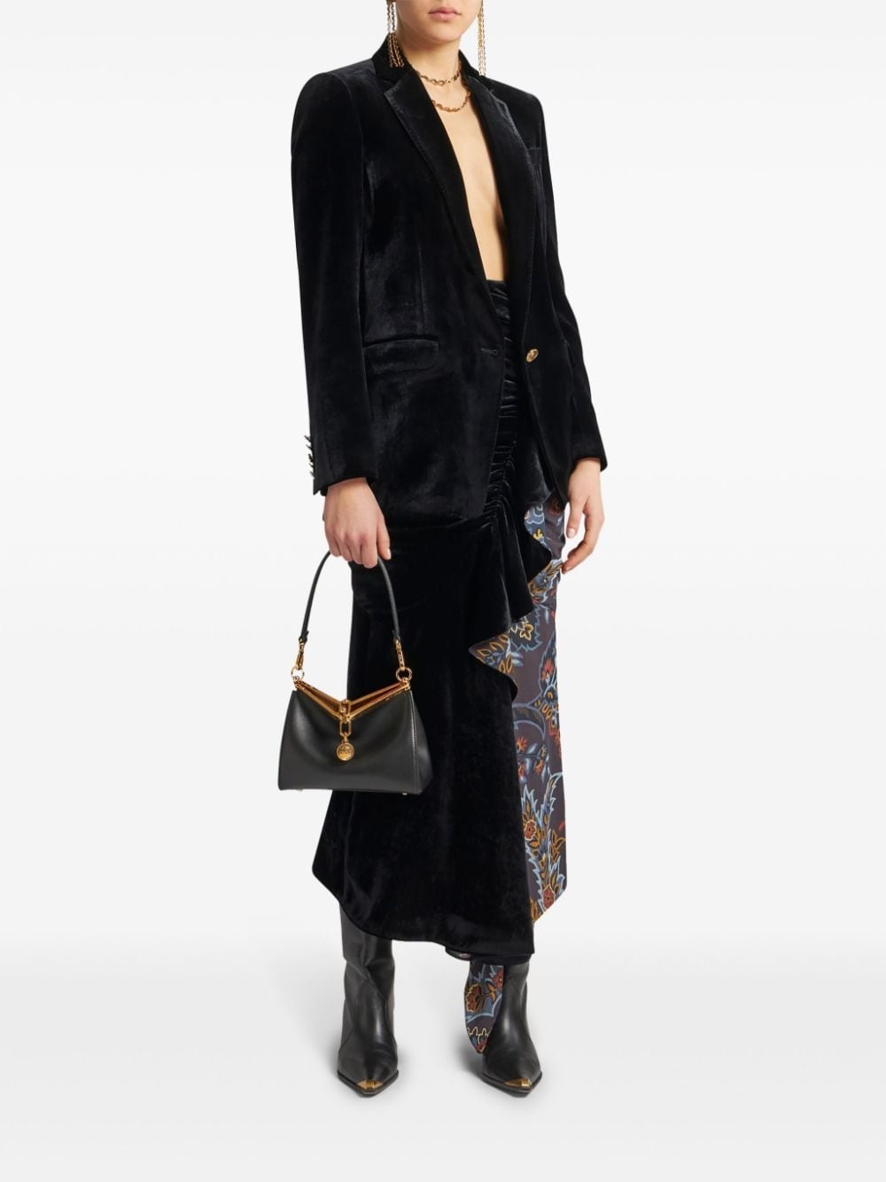 asymmetric paisley-print midi skirt - 2