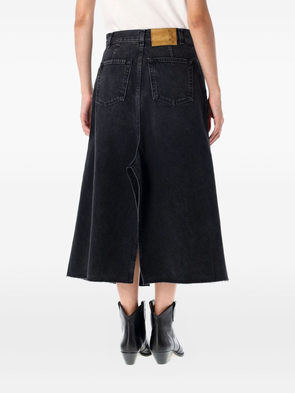 denim asymmetric midi skirt - 2