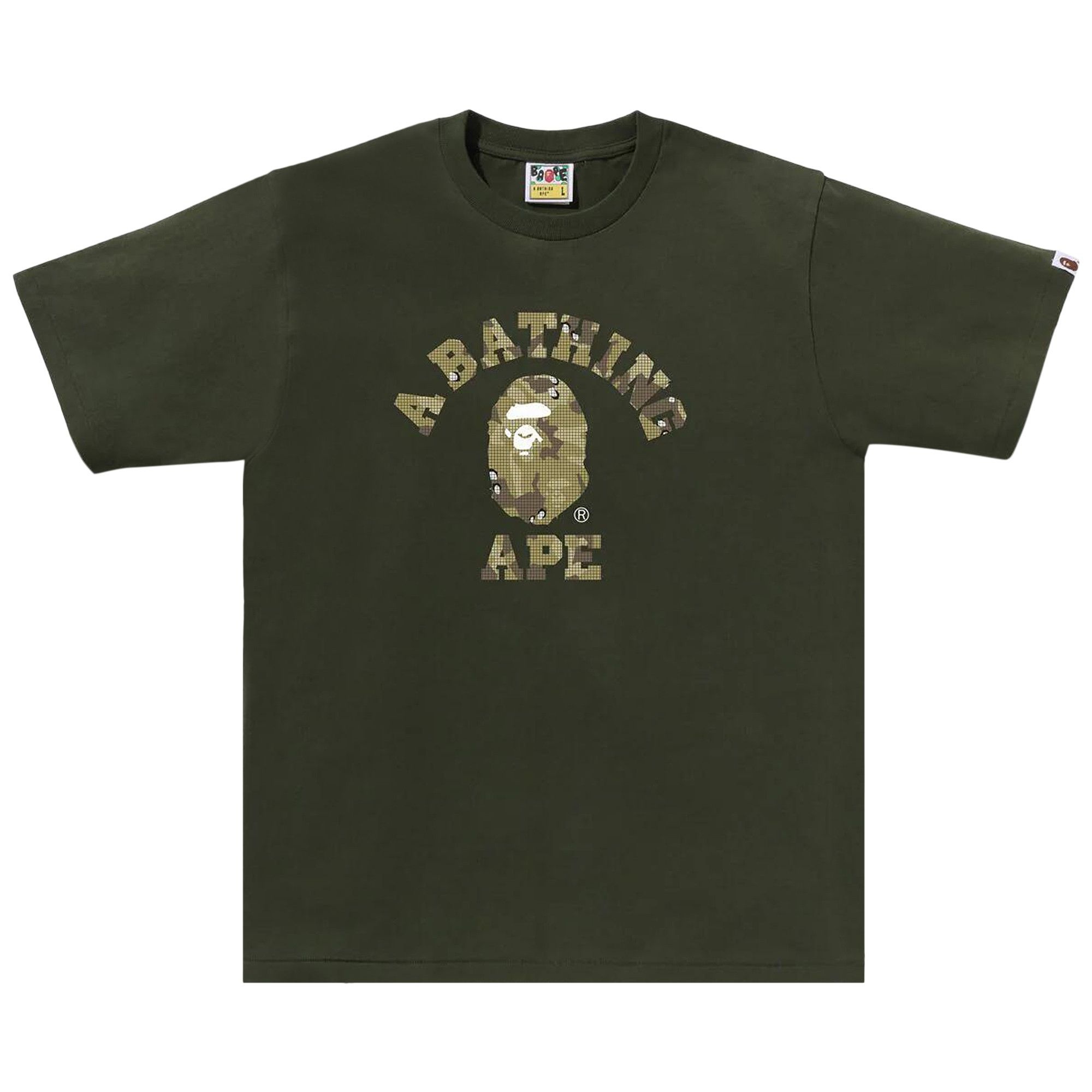 BAPE Bitmap College Tee 'Olive Drab' - 1