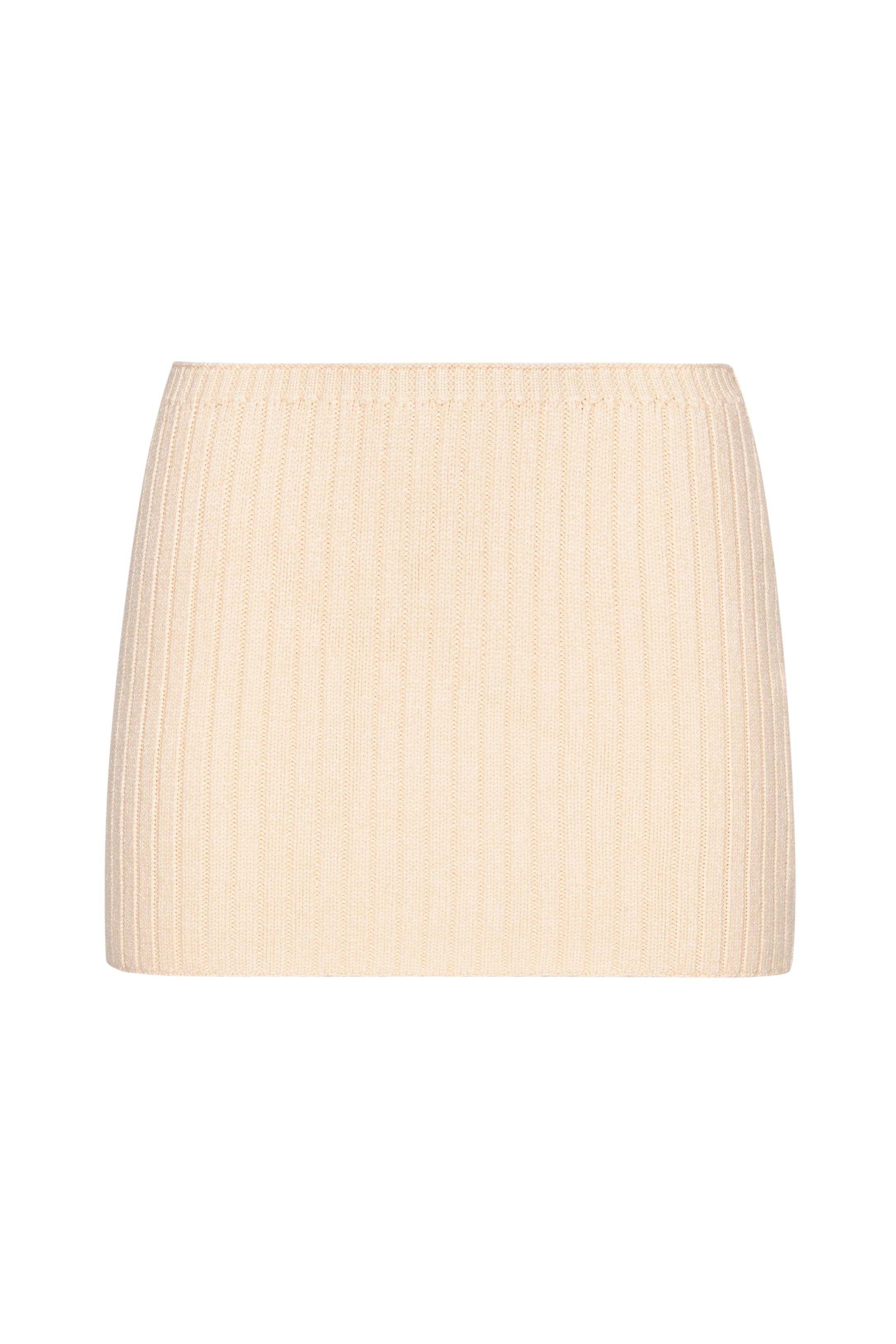 LOW-RISE RIB KNIT MINI SKIRT - 1