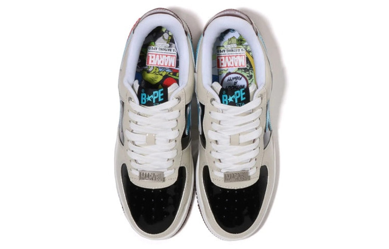 A BATHING APE® A BATHING APE x Marvel Bape Sta 'Cream Black Blue' 1I73-291-906 outlook