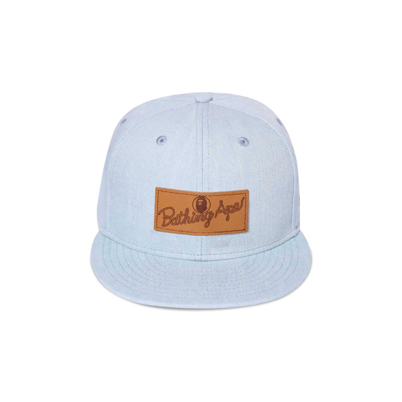 BAPE x New Era Leather Patch 9FIFTY Snapback Cap 'Blue/Light Indigo' - 1