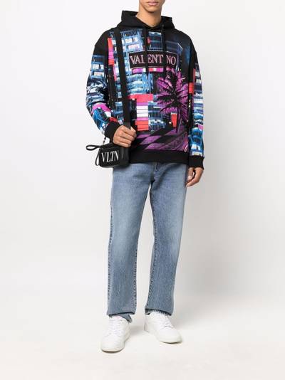 Valentino Electric City-print hoodie outlook