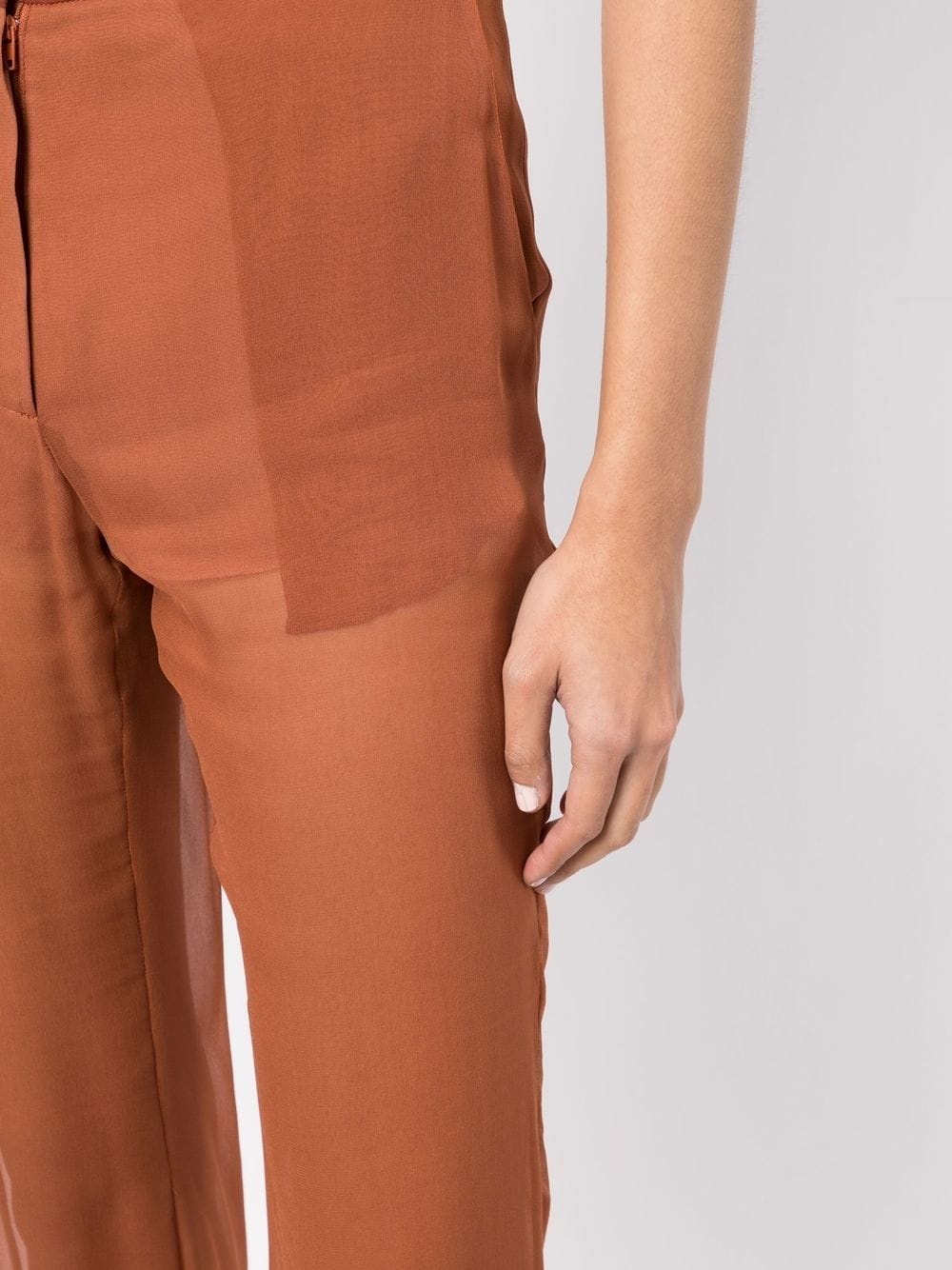 flared silk trousers - 5