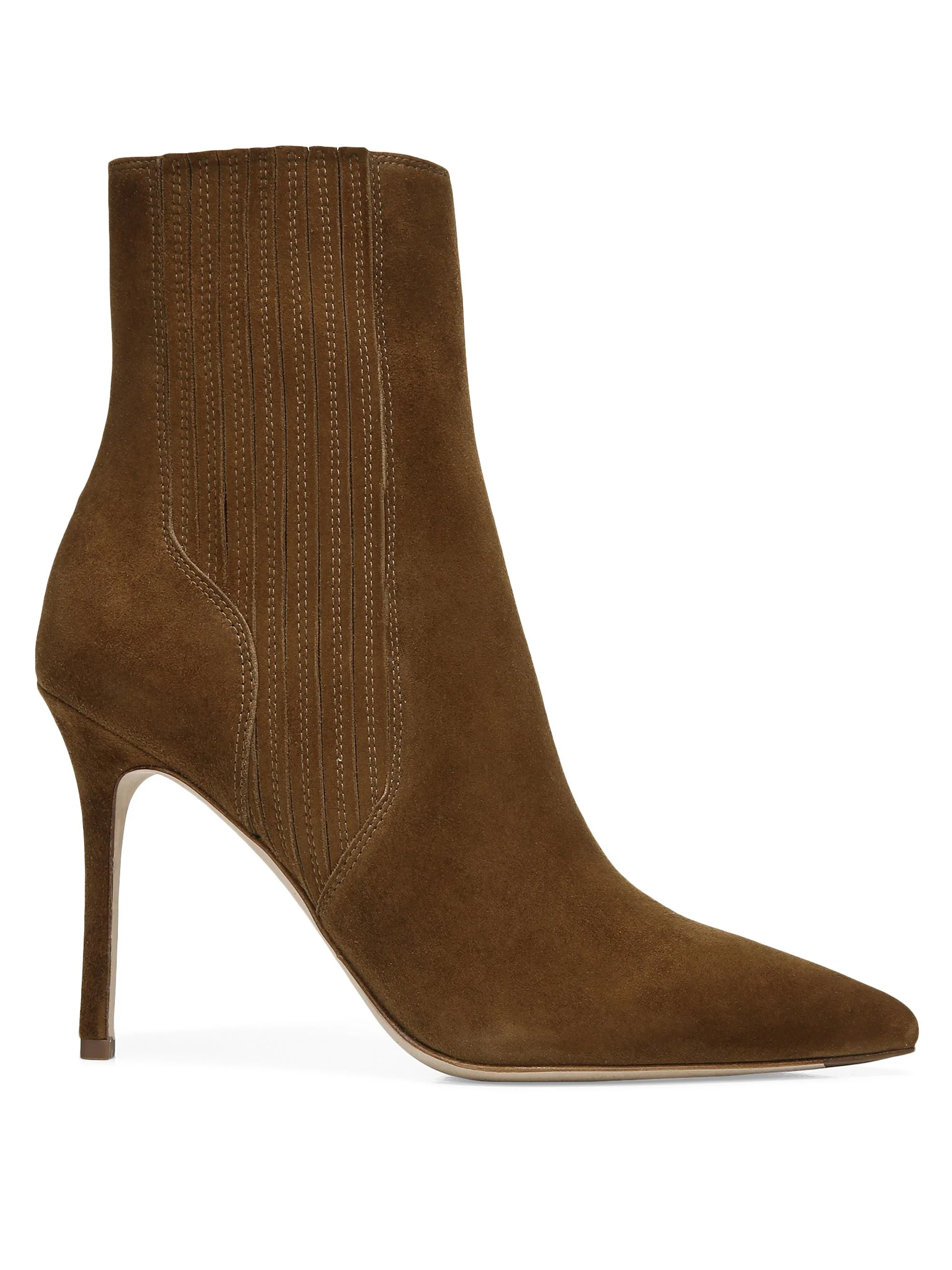 Women's Lisa 95MM Suede Ankle Boots - Chestnut - 1