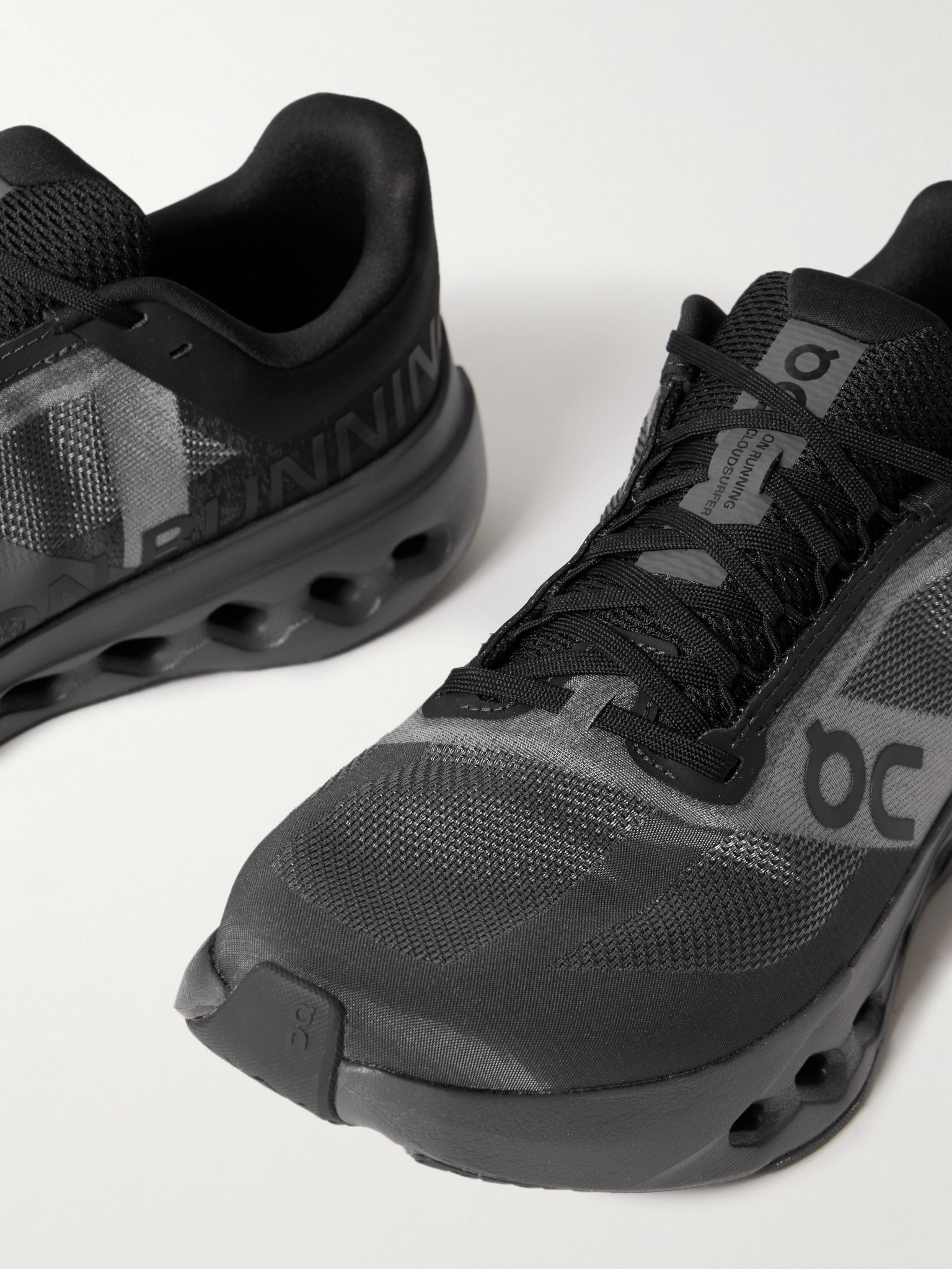 Cloudsurfer Next Rubber-Trimmed Mesh Running Sneakers Black - 6