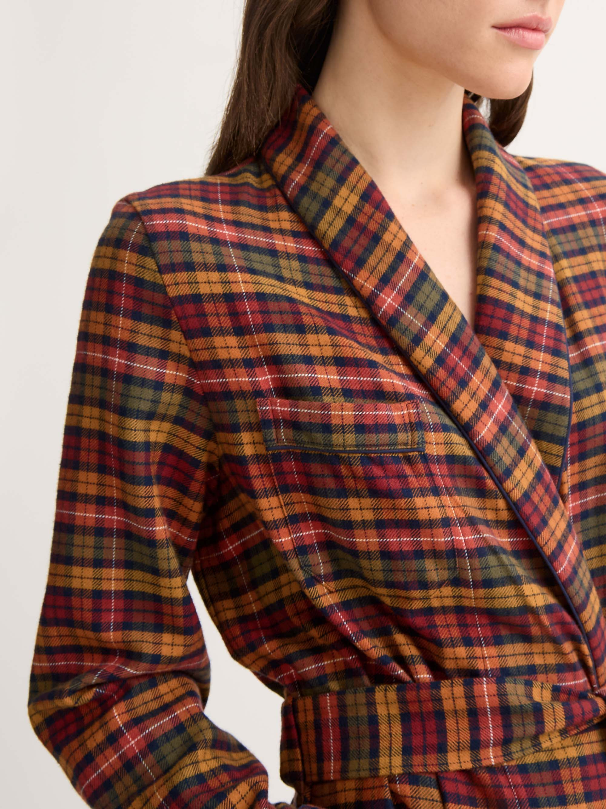 Women's Robe Kelburn Brushed Cotton Multicolor Check - 5