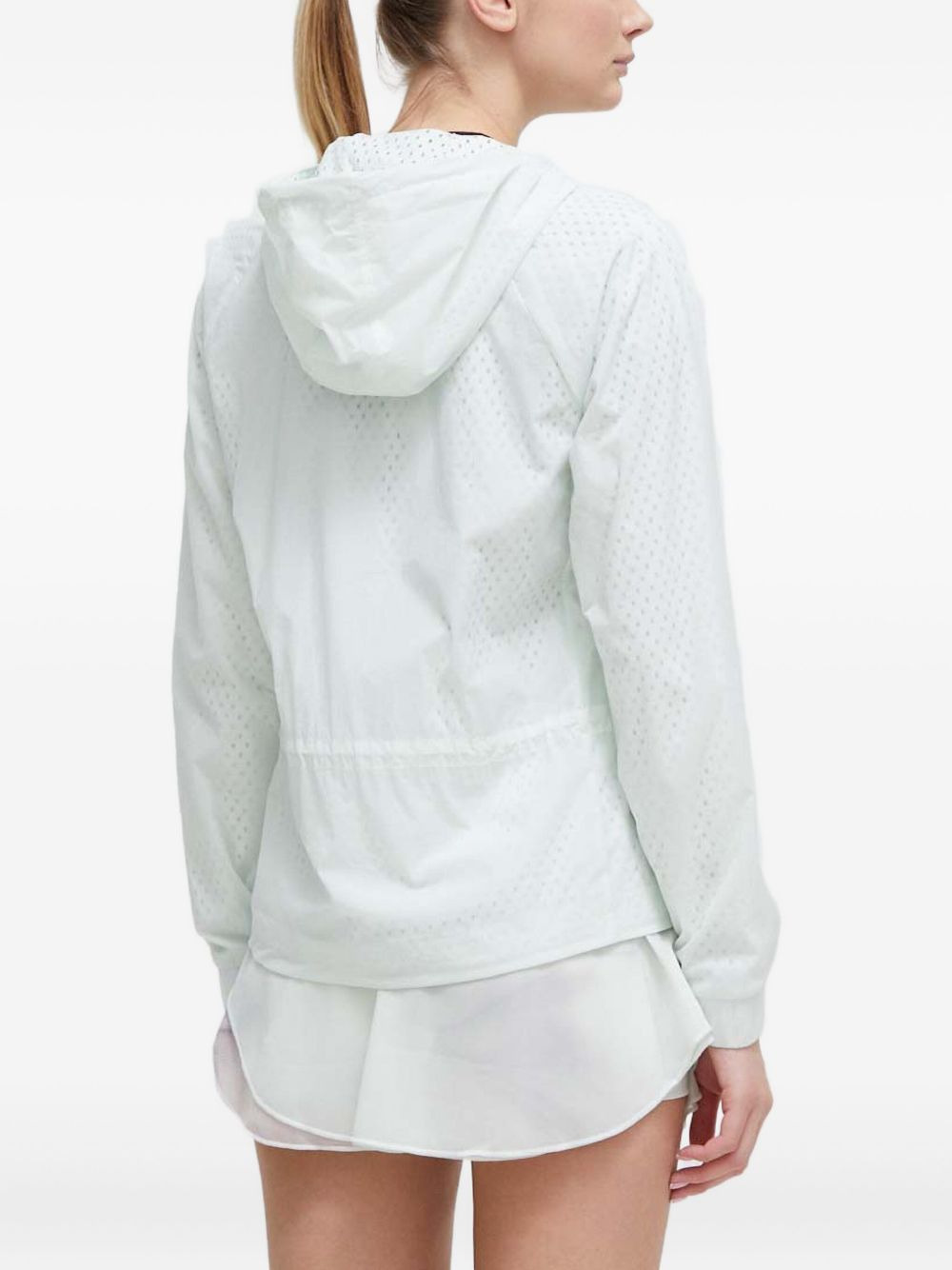 logo-appliqué perforated jacket - 2