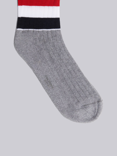 Thom Browne Light Grey Cotton Multicolor Wide Stripe Athletic Ankle Socks outlook