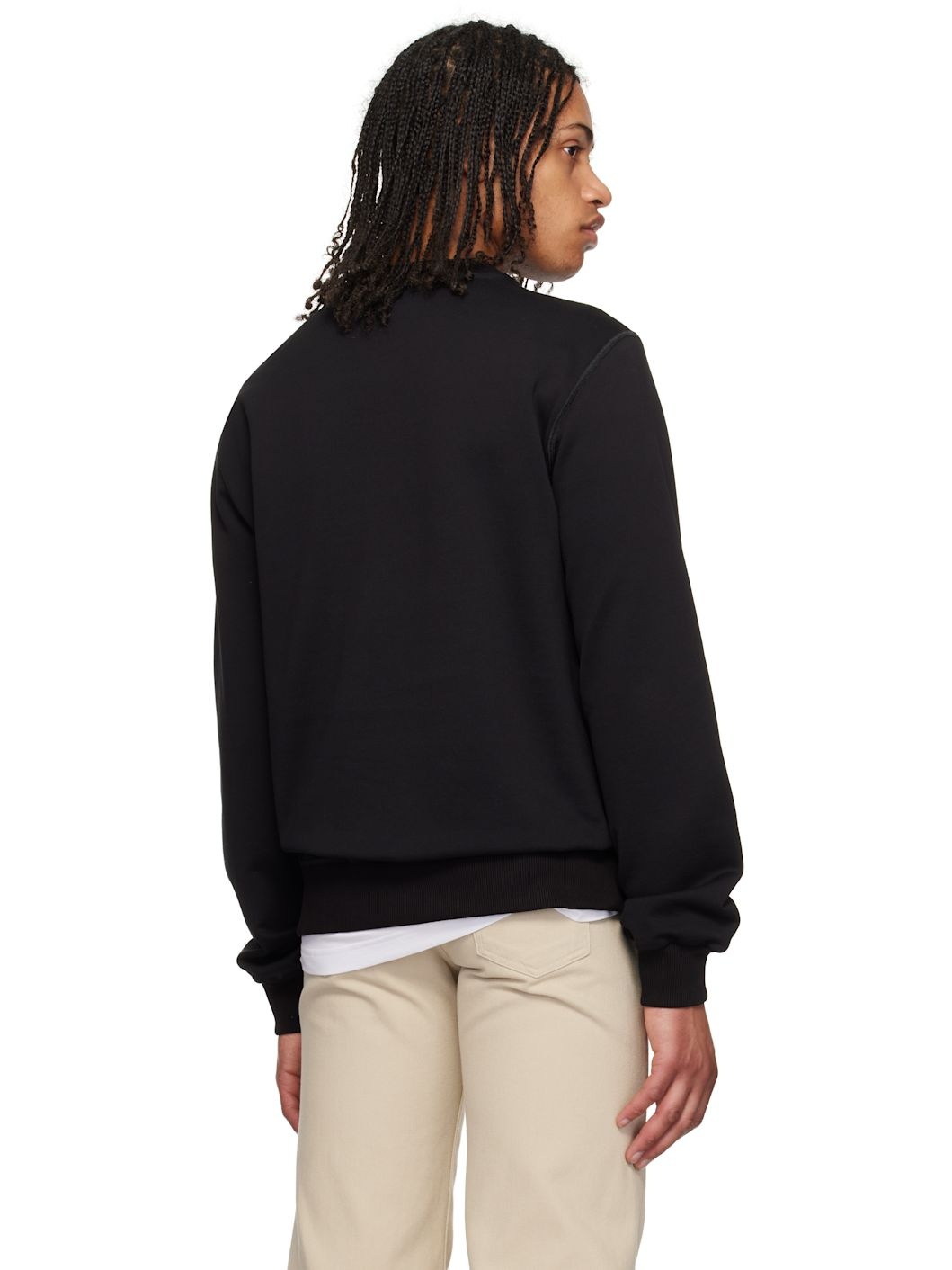 Black Branded Tag Jersey Sweatshirt - 3