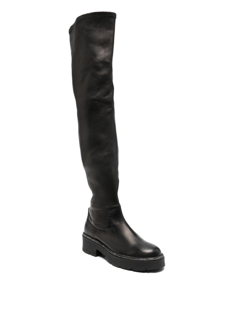 RENE CAOVILLA 40mm embellished knee-high boots outlook