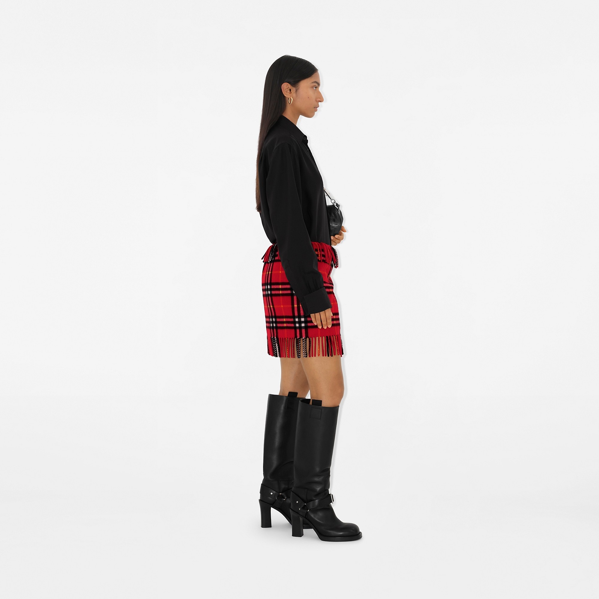 Check Wool Cashmere Mini Kilt - 3