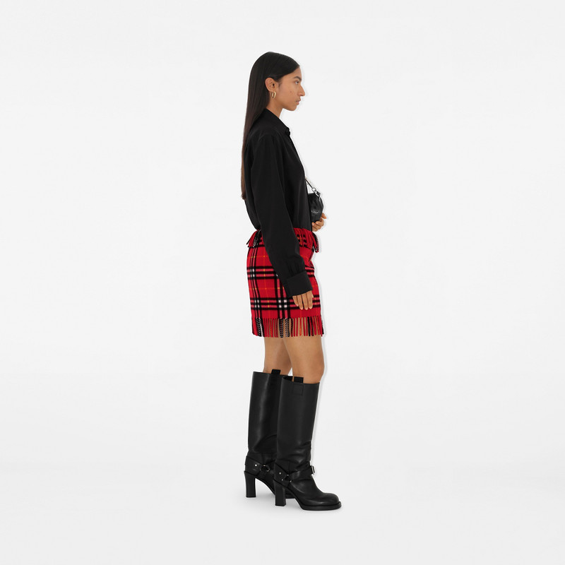 Check Wool Cashmere Mini Kilt 3