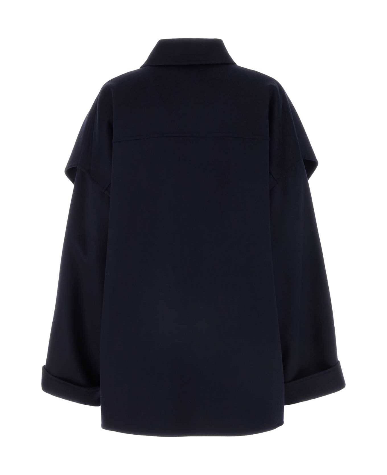 Midnight Blue Wool Blend Coat - 2