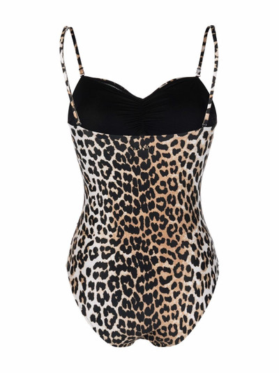 GANNI leopard-print swimsuit outlook