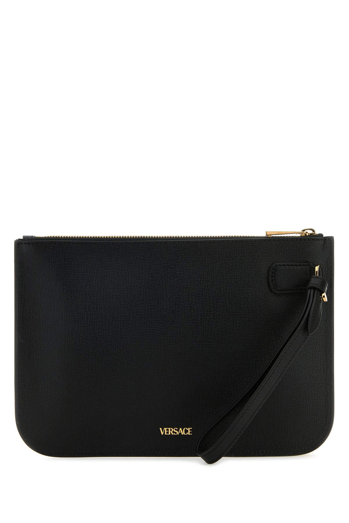 Black leather Medusa Biggie clutch - 3