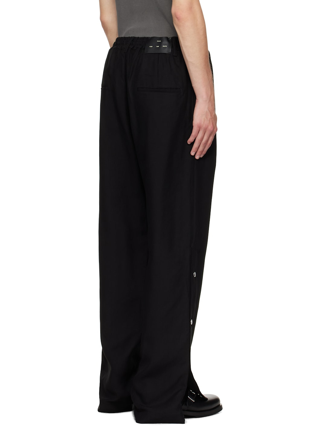 Black Drape Studded Sweatpants - 3