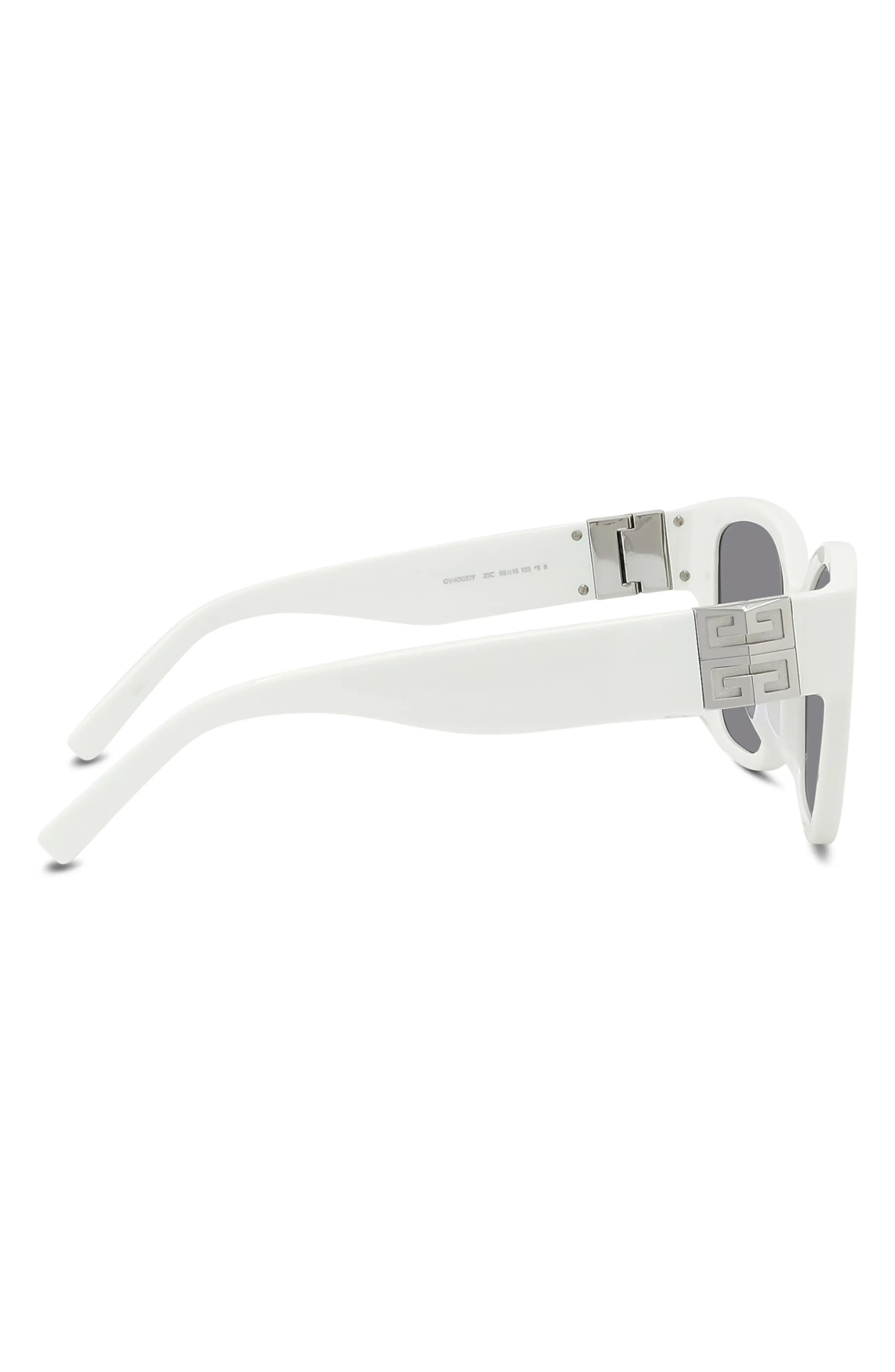 4G 56mm Square Sunglasses in Ivory /Smoke Mirror - 8