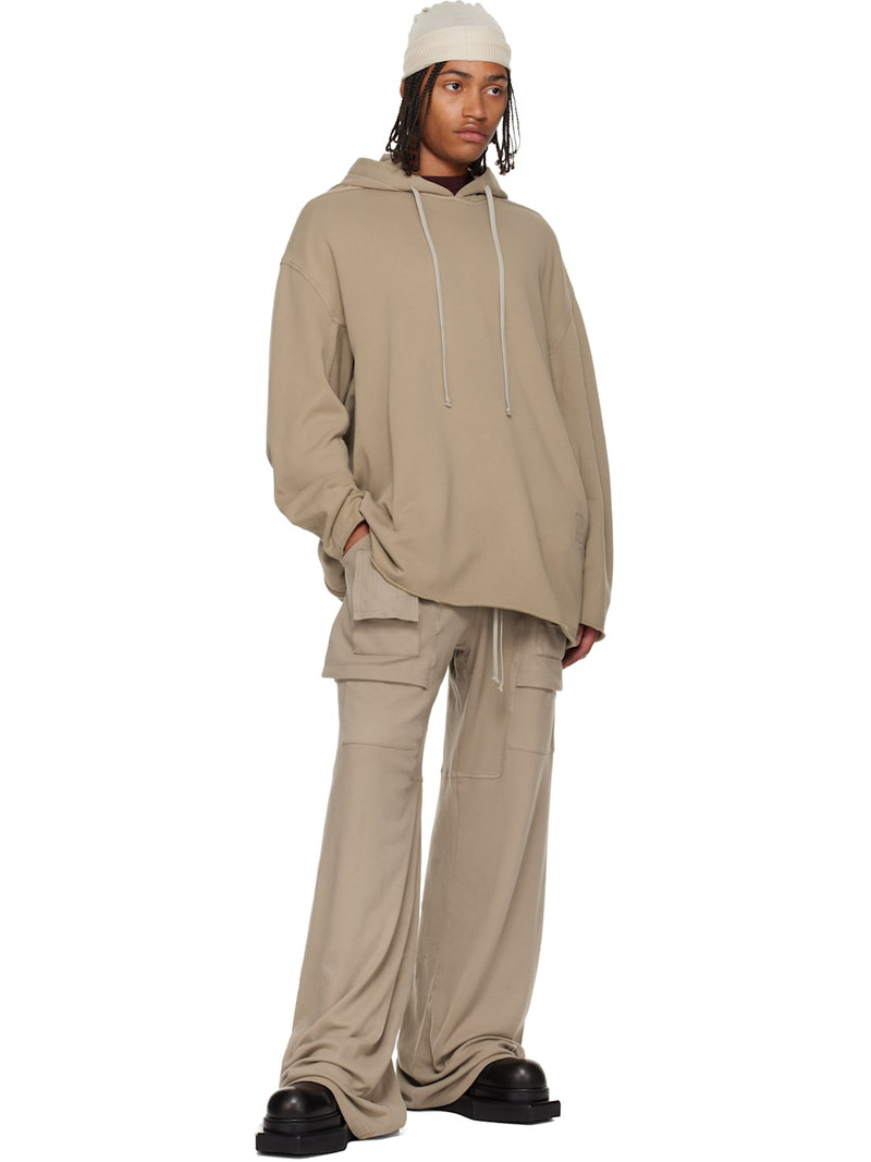 Rick Owens DRKSHDW Taupe Concordians Wide Creatch Cargo Pants outlook