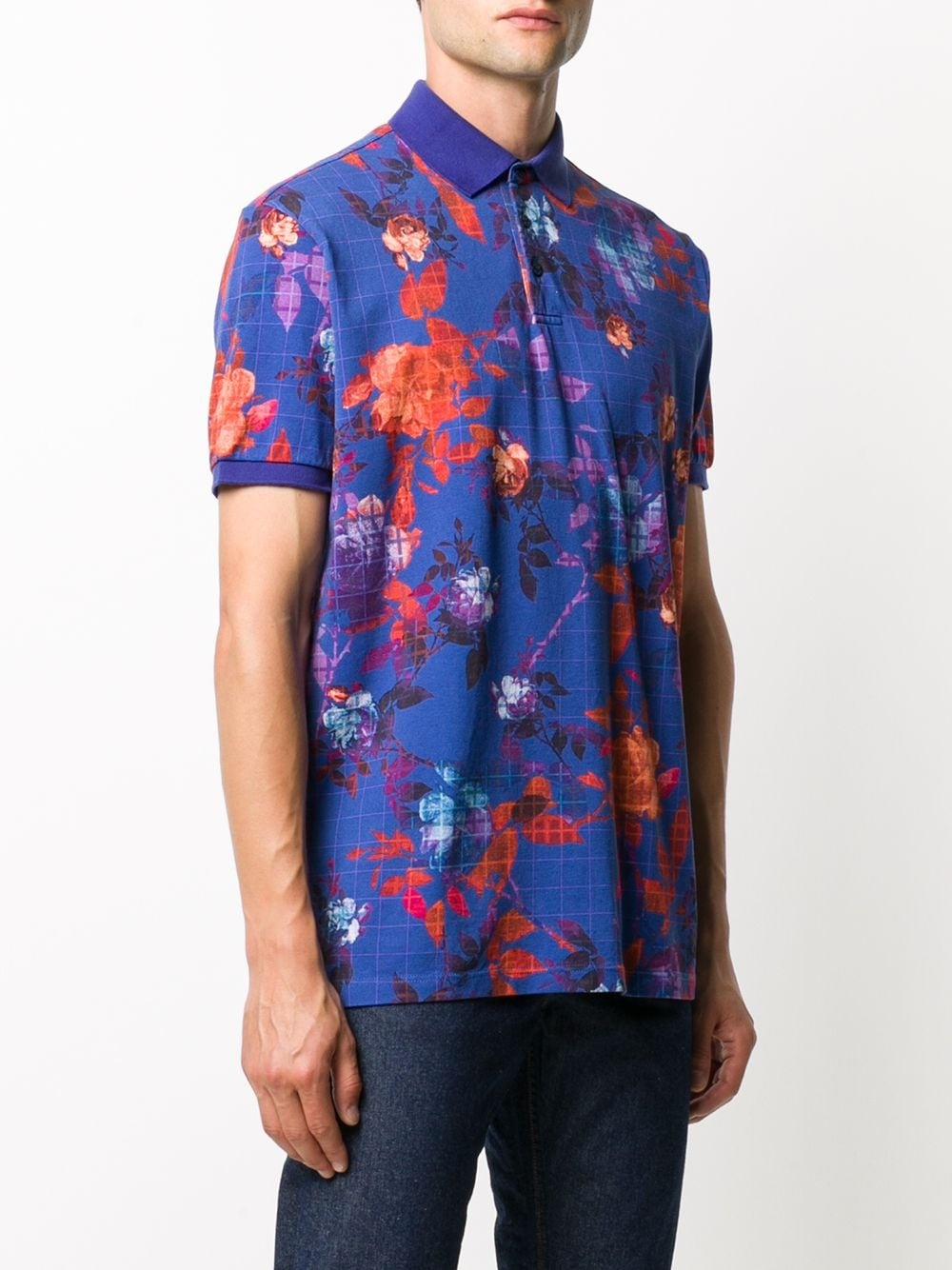 floral print polo shirt - 3