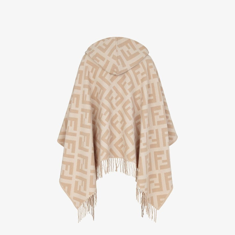 FENDI Beige cashmere poncho outlook