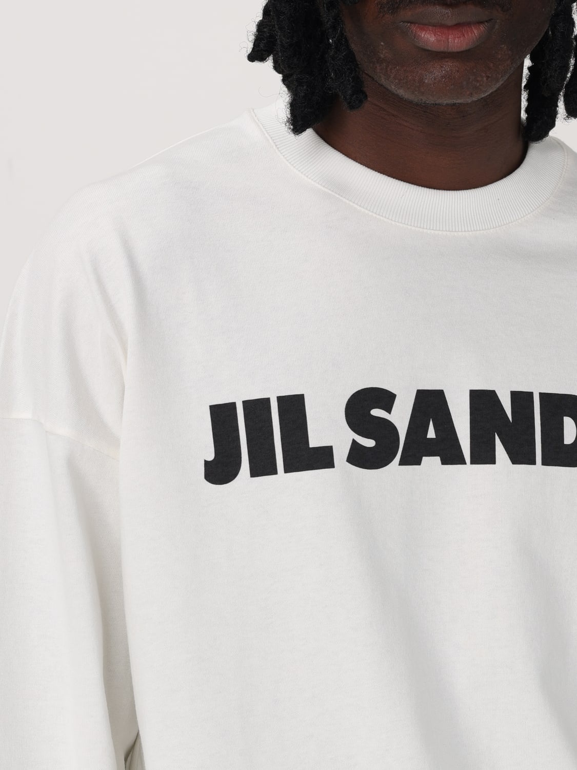 Jil Sander cotton sweater with maxi logo - 5