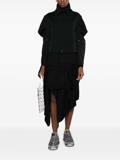 Yohji Yamamoto asymmetric wool-blend midi skirt outlook