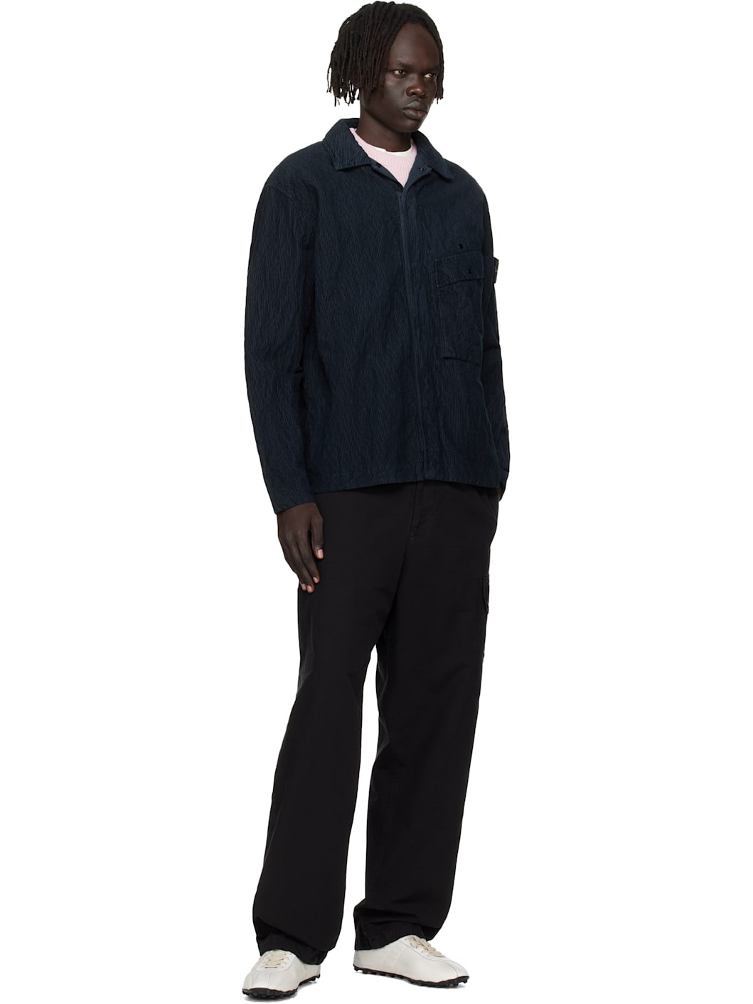 Navy 1200020  Wrinkled Corduroy 500-TC Overshirt - 5
