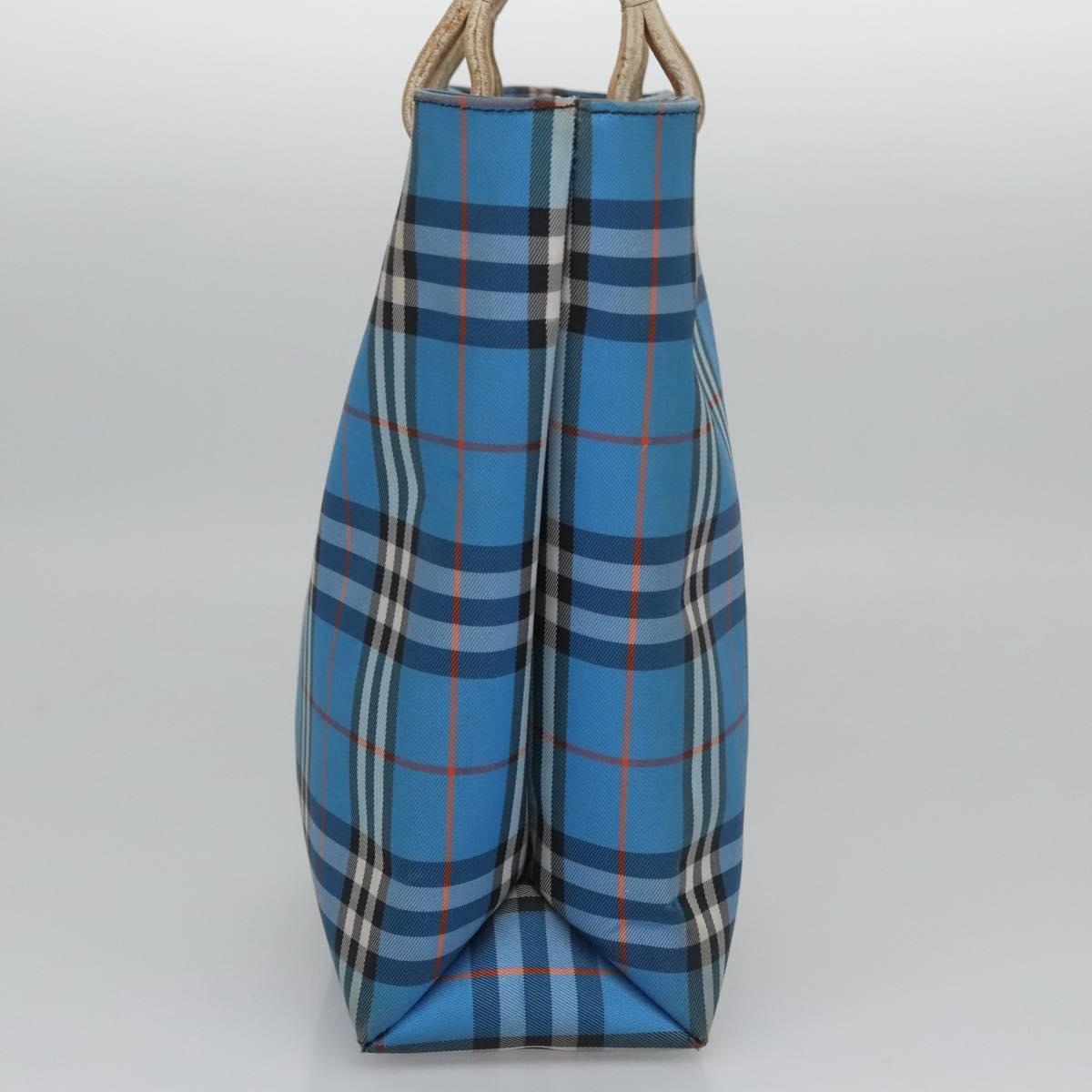 Burberry Nova Check Hand Bag Nylon Blue - 3