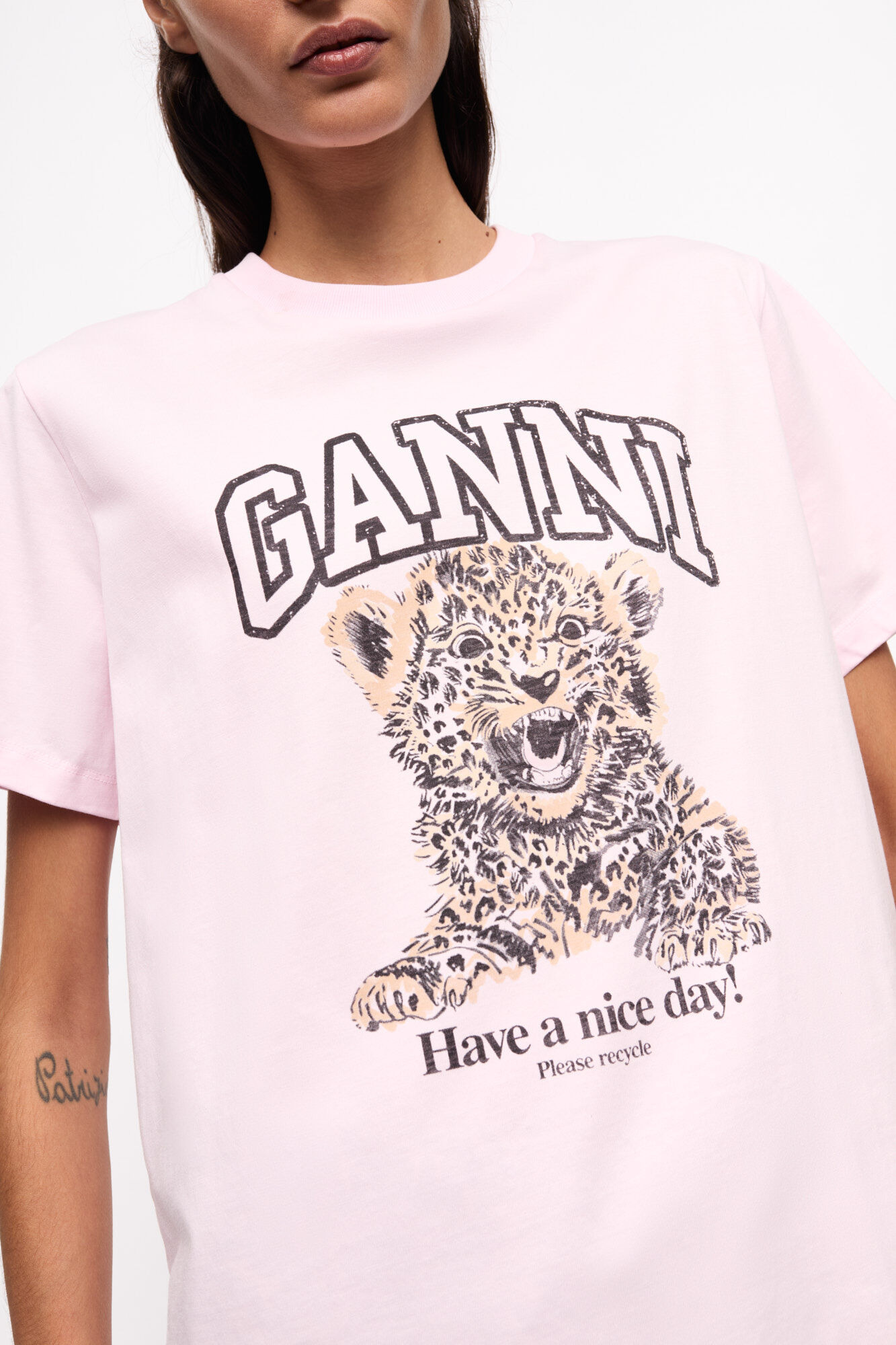 PINK BASIC JERSEY LEOPARD RELAXED T-SHIRT - 5