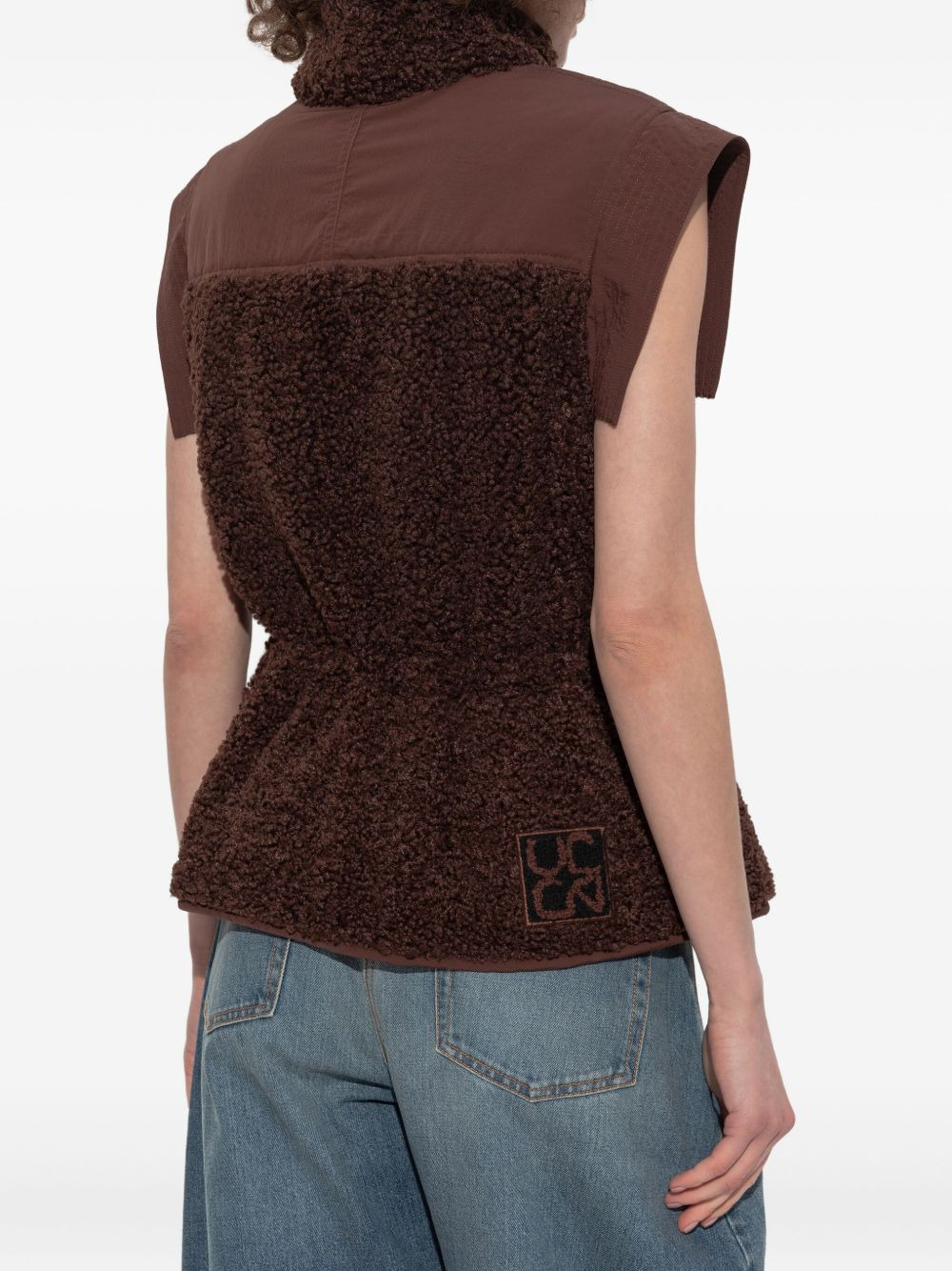 panelled fleece waistcoat - 4