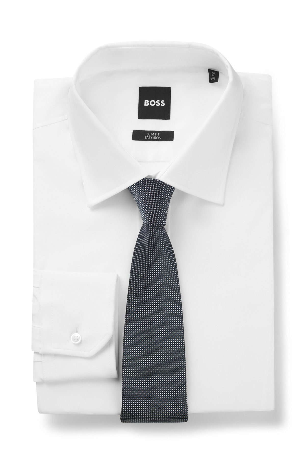 PURE-SILK TIE WITH MICRO PATTERN - 2