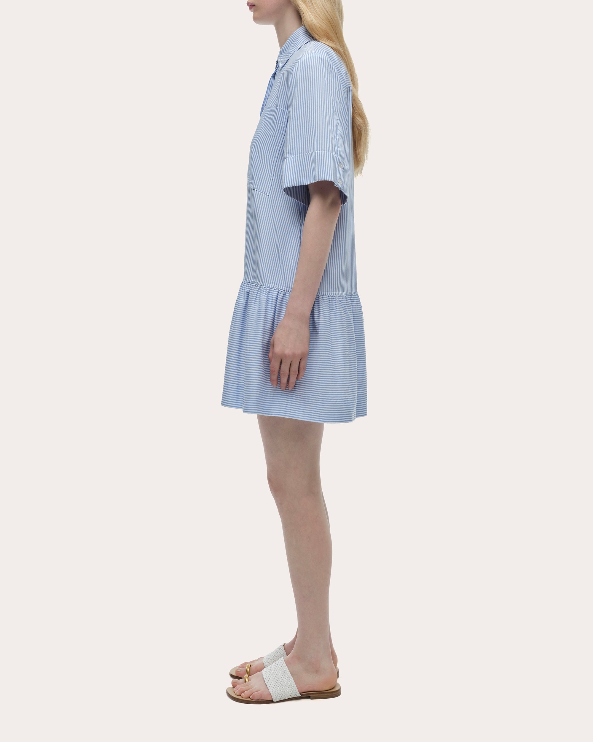 Cris Stripe Cotton Drop-Waist Shirt Dress - 3