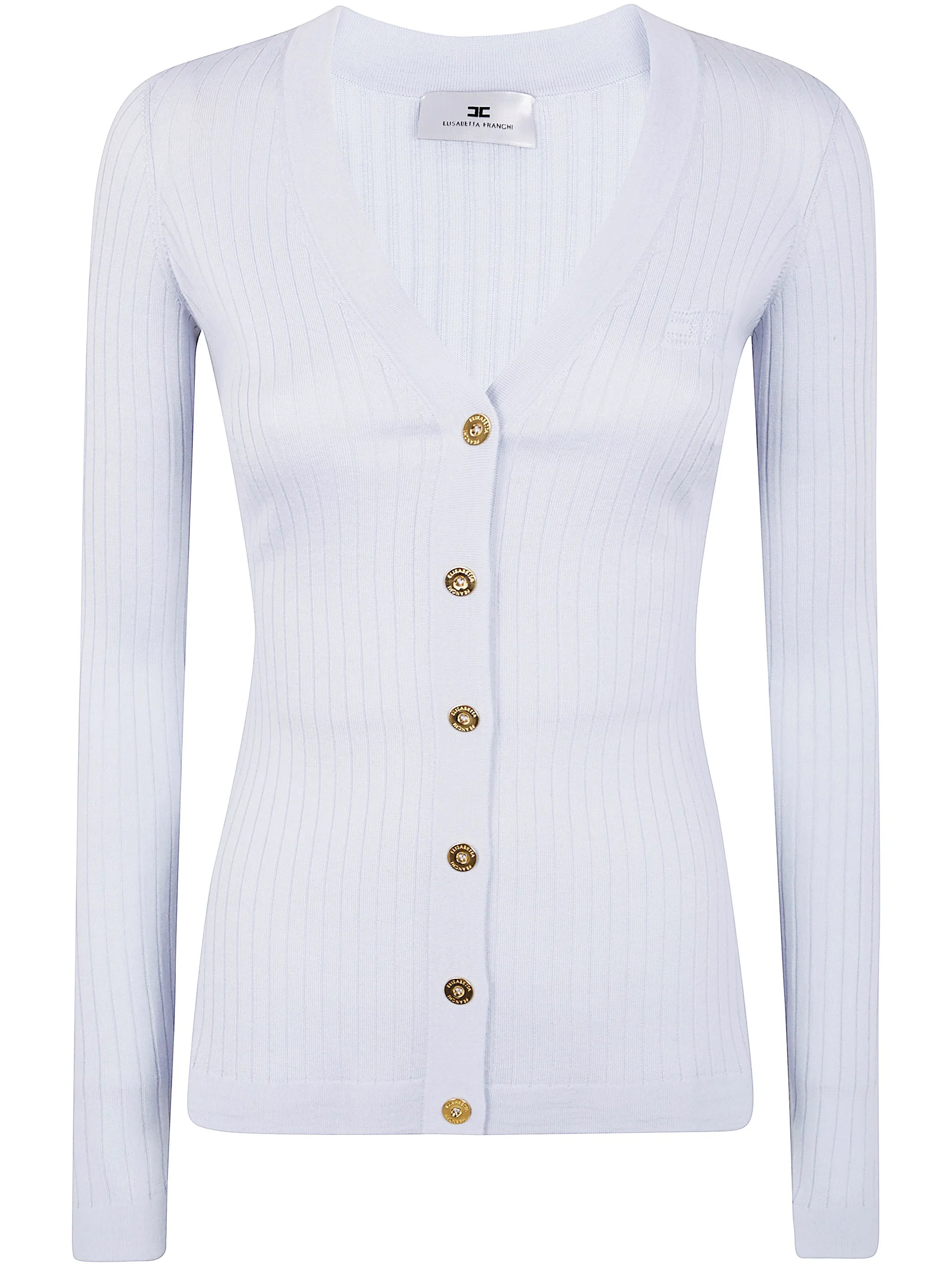 Introducing the 'TRICOT V NECK CARDIGAN' from the esteemed brand ELISABETTA FRANCHI, a luxurious add - 1