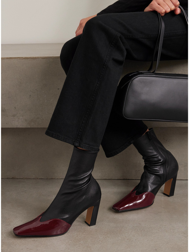 KHAITE Nevada Two-tone Leather Ankle Boots outlook