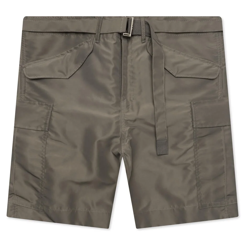 NYLON TWILL SHORTS - TAUPE - 1