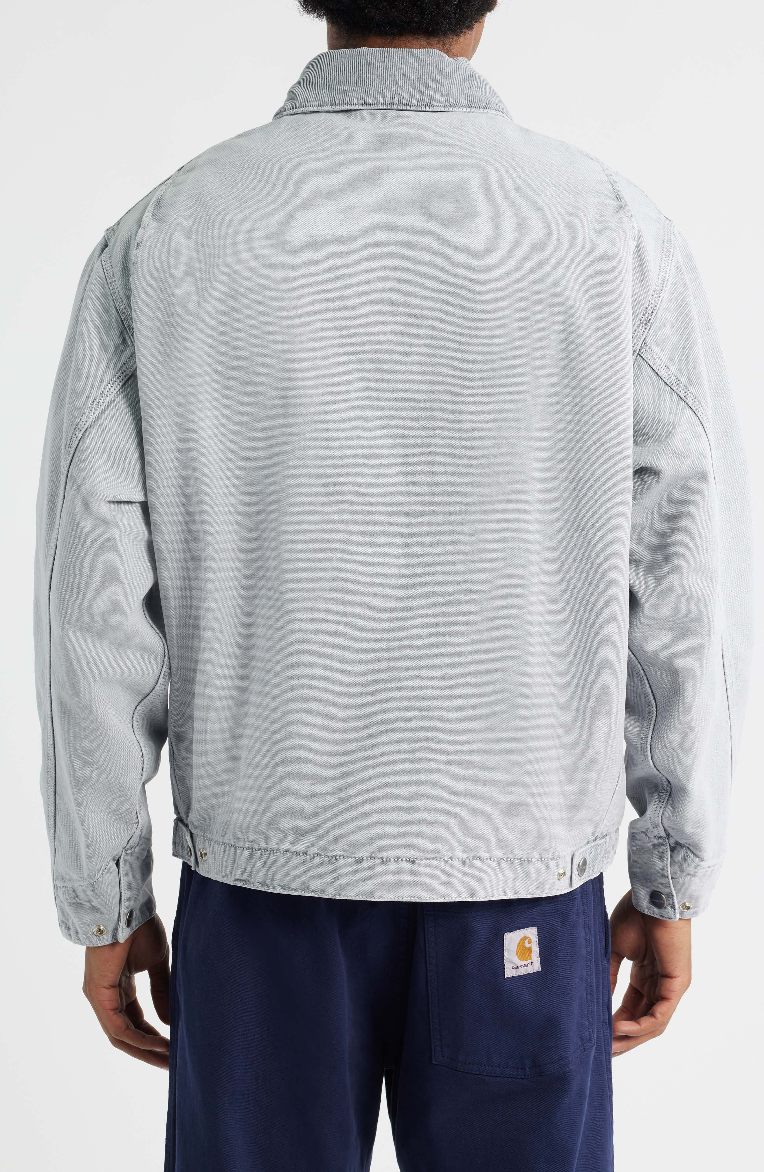 Carhartt Work In Progress OG Detroit Organic Cotton Canvas Jacket in Black /Black Chalk Wash at Nord - 2