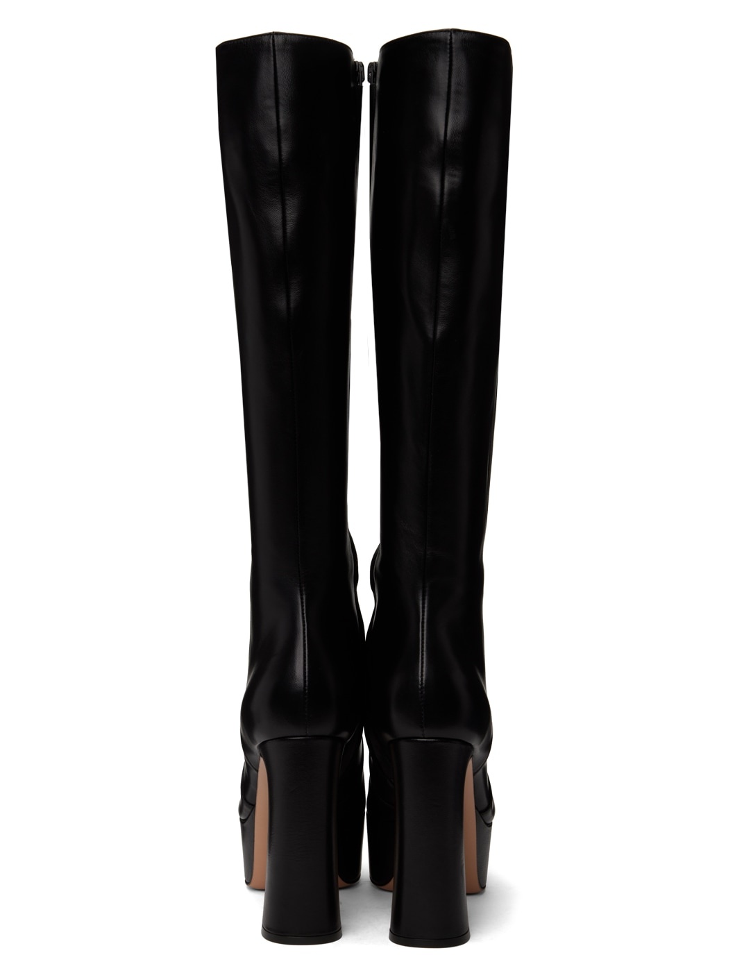 Black Leather Platform Boots - 2
