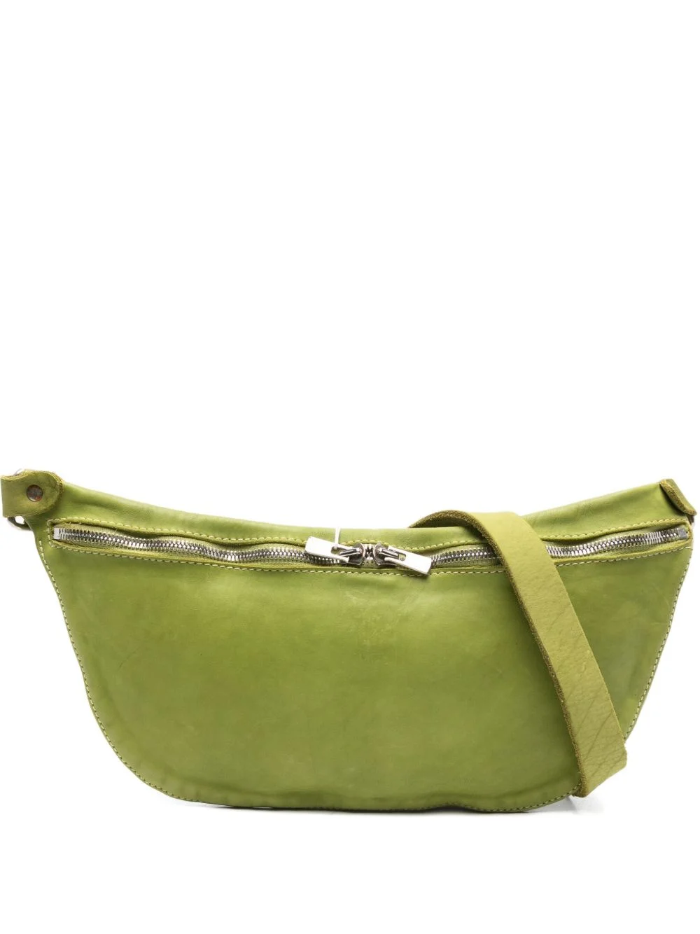 zip-fastening leather shoulder bag - 1