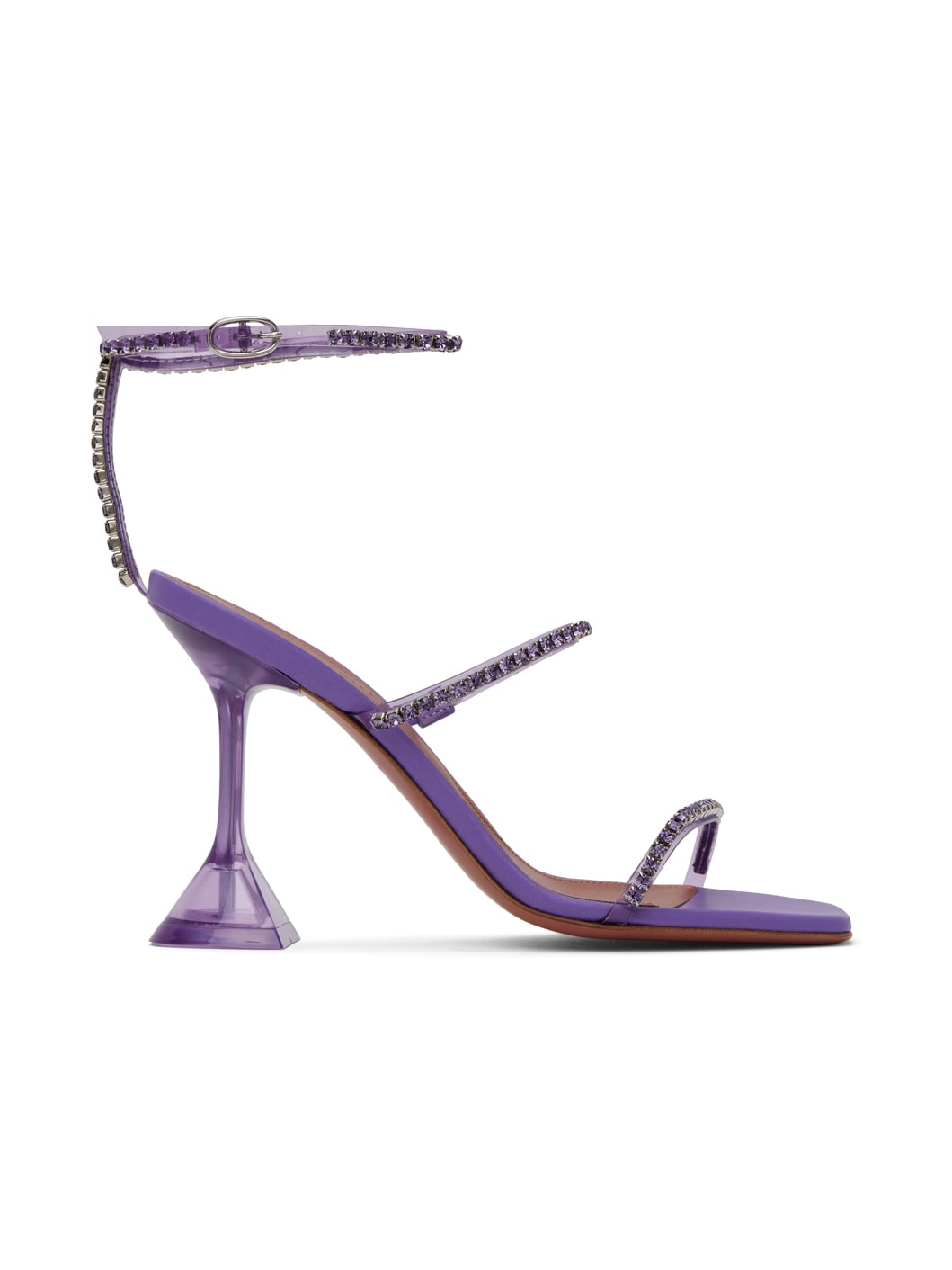 Purple Gilda Glass Heeled Sandals - 1