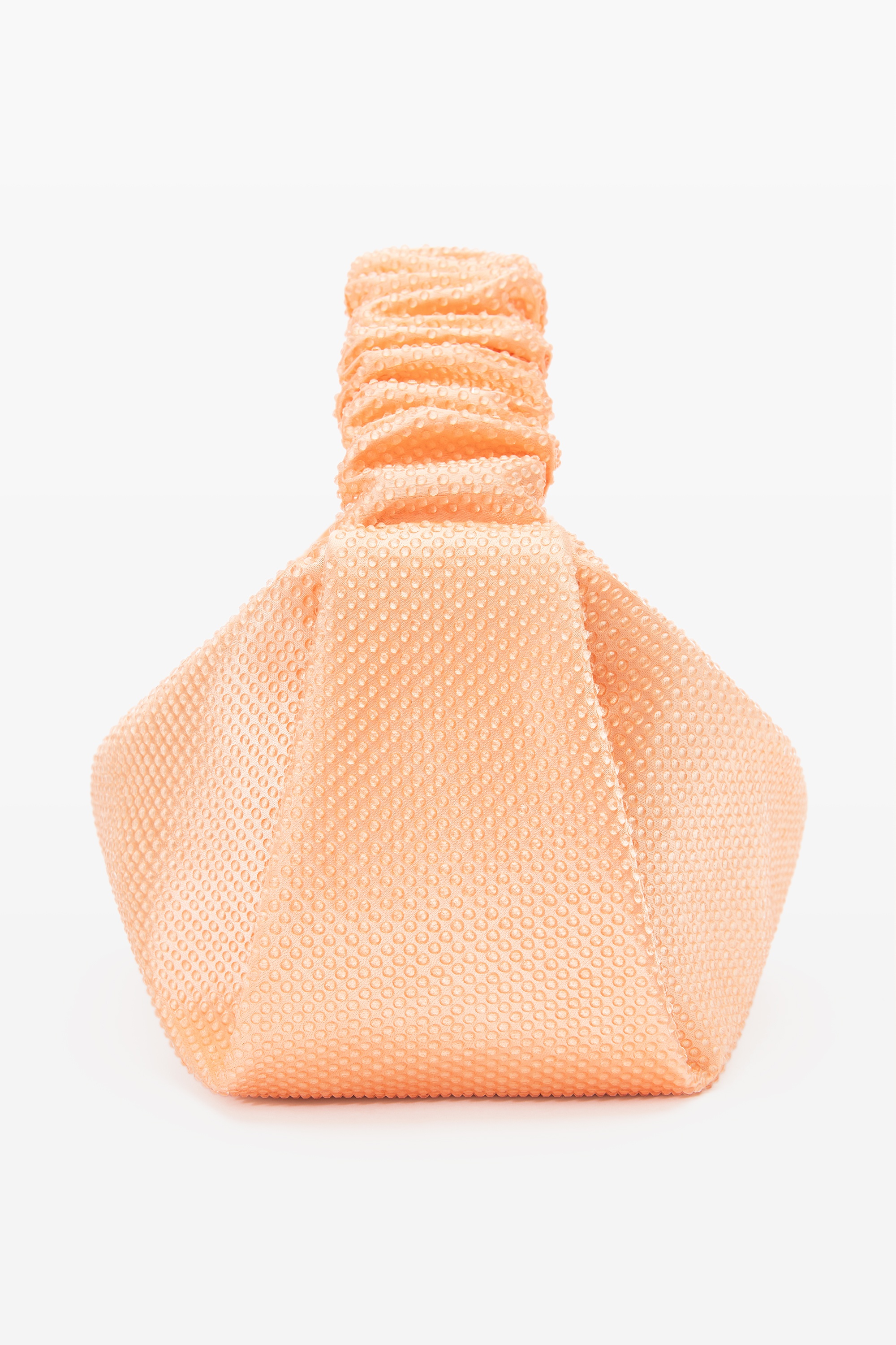 SCRUNCHIE MINI BAG IN SATIN WITH CLEAR BEADS - 4