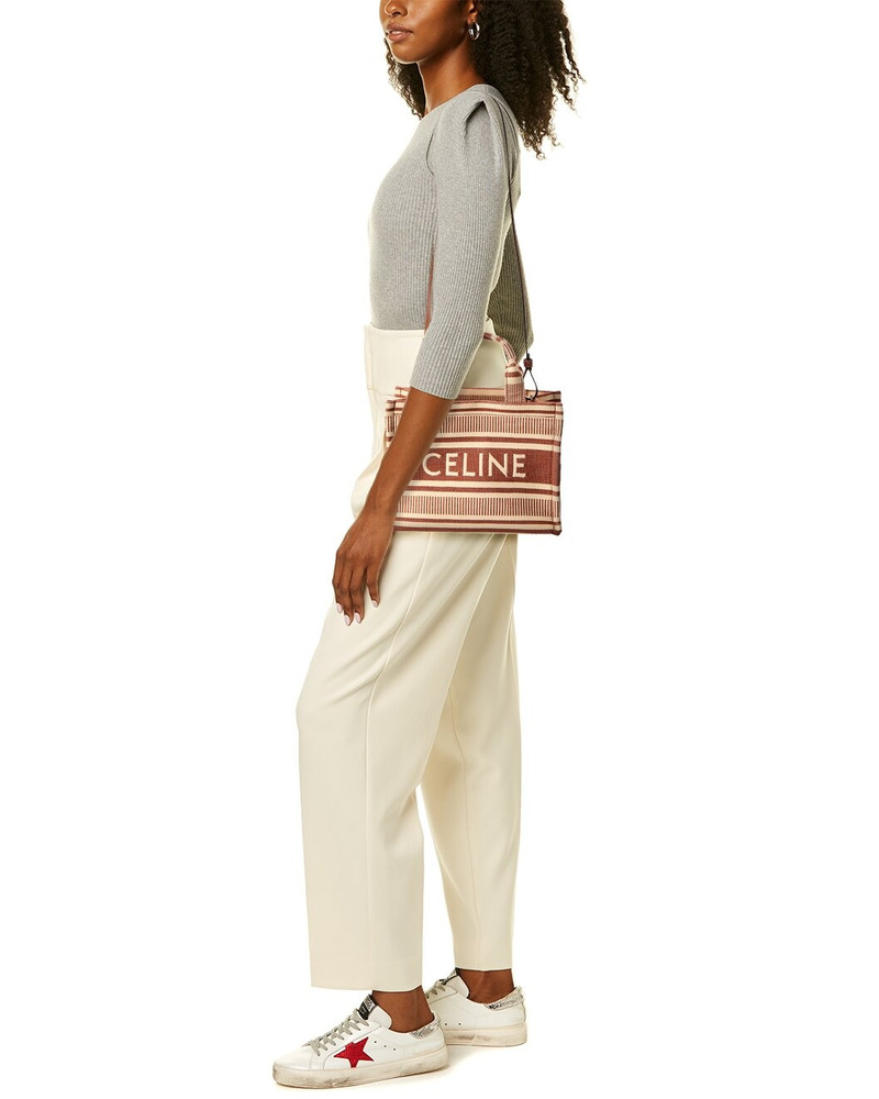 CELINE Cabas Thais Small Canvas & Leather Tote 4