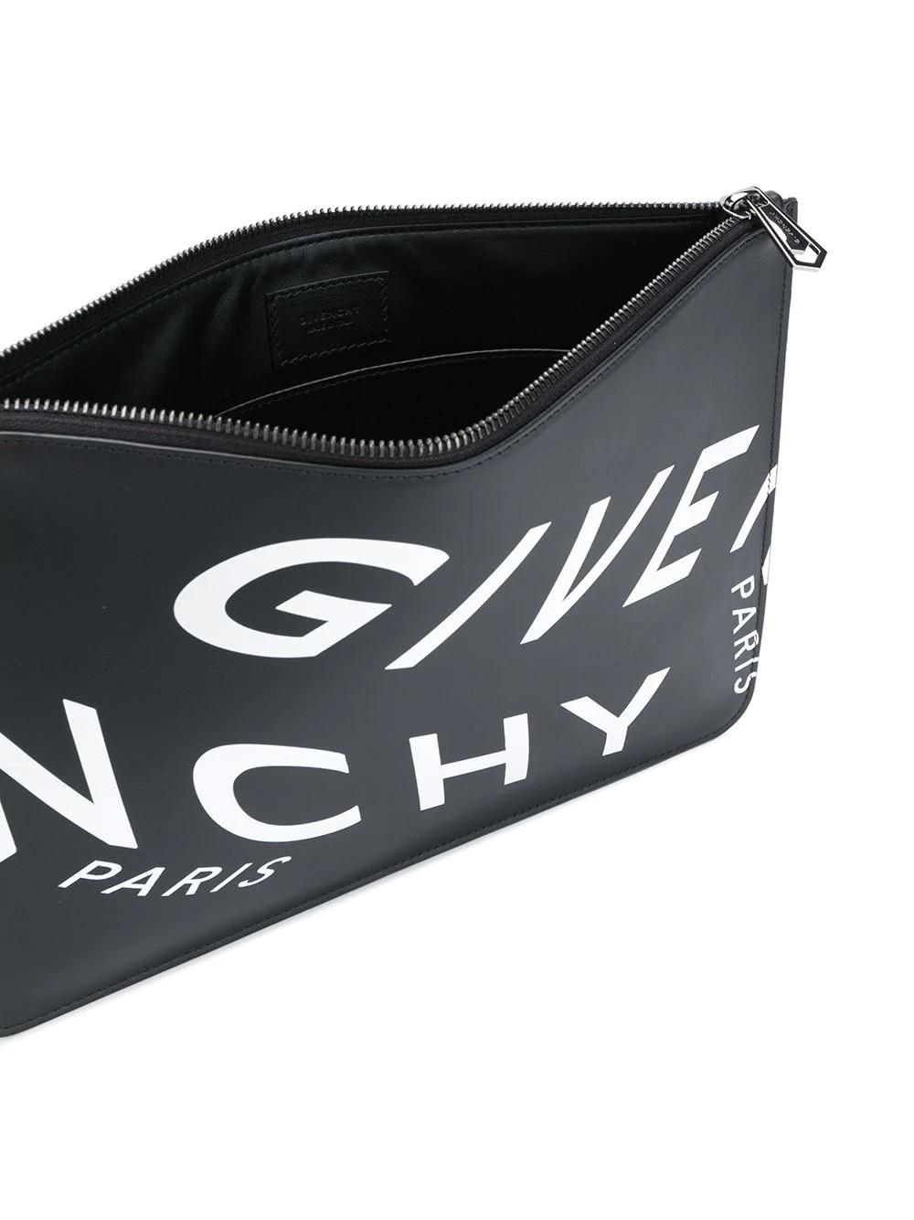 split logo print clutch - 5