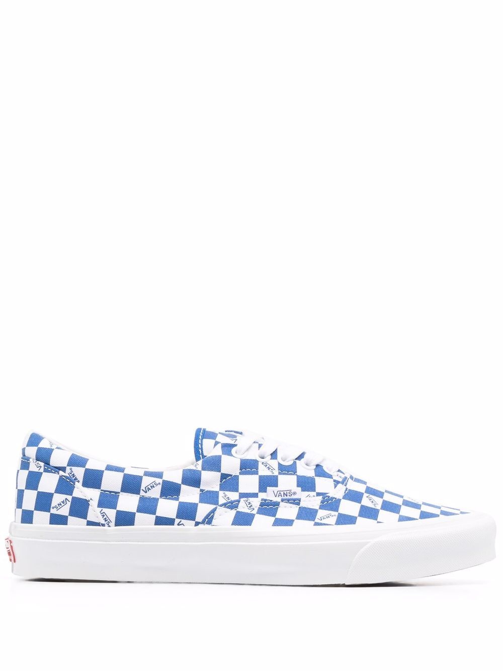 Checkerboard lace-up sneakers - 1